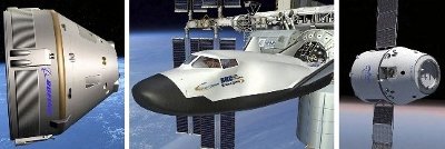 The Boeing CST-100, Sierra Nevada Corporation Dream Chaser and SpaceX Dragon spacecraft