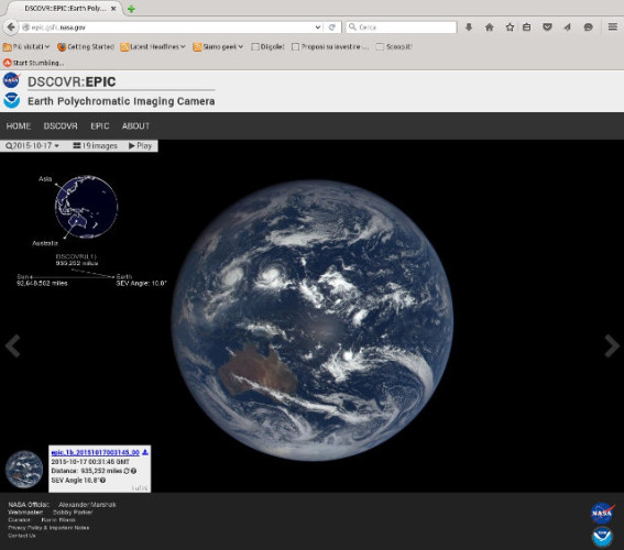 The website that gathers the photos coming from the DSCOVR satellite