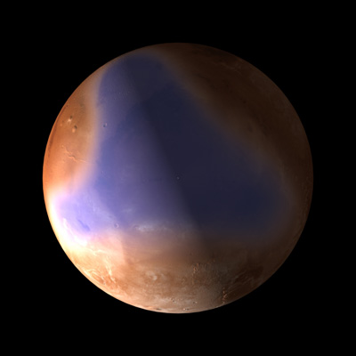Artistic concept of an ancient ocean on Mars (Image ESA, C. Carreau)