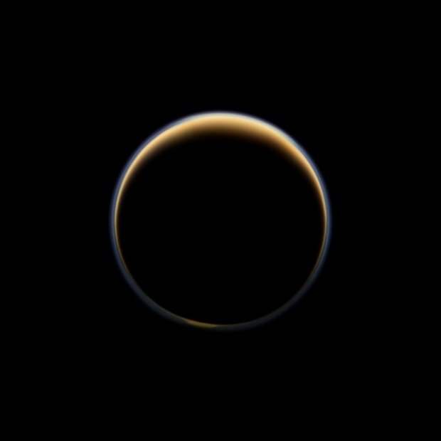 Titan observed by the Cassini space probe (Image NASA/JPL-Caltech/Space Science Institute)