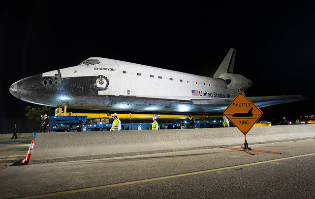 The Space Shuttle Endeavour arrived at the California