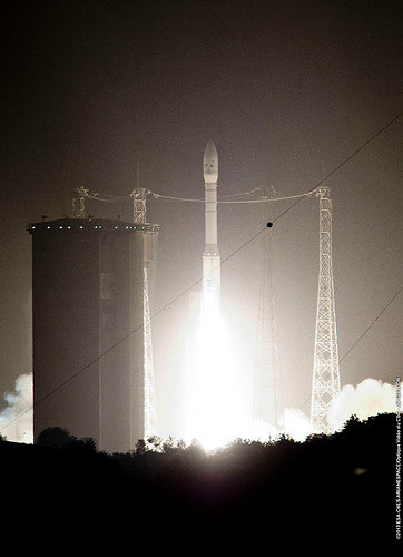 The Vega rocket lifting off for its VV02 mission (Photo ESA–S. Corvaja)