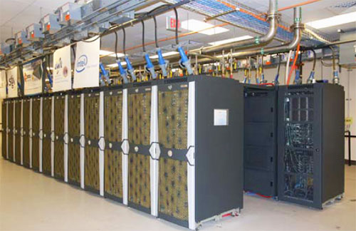 The Encanto supercomputer racks (Photo courtesy New Mexico Computing Applications Center. All rights reserved)