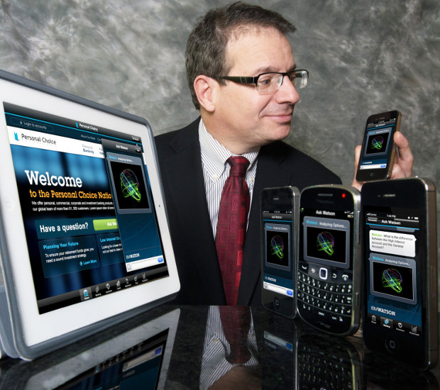 IBM Watson Solutions VP Stephen Gold interacts with the system (Photo courtesy IBM. All rights reserved)