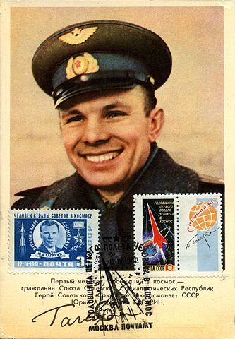 Postcard celebrating Yuri Gagarin