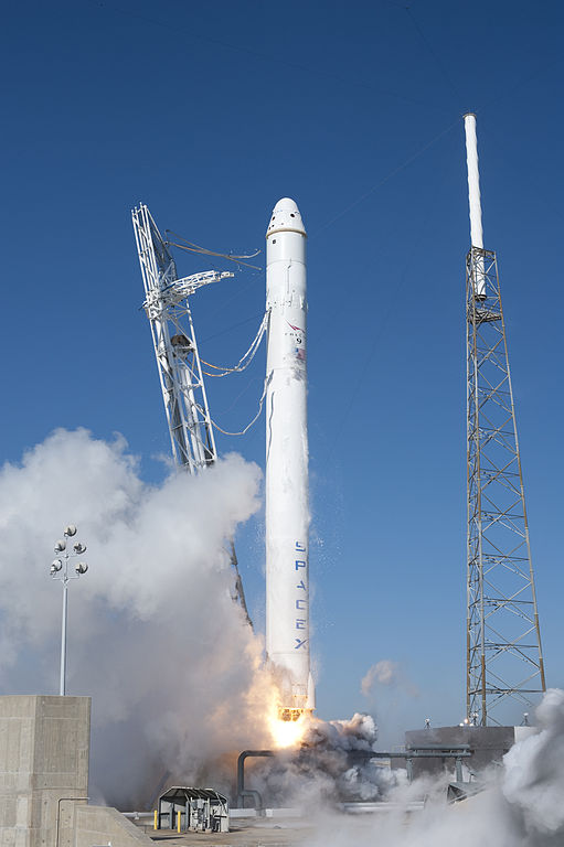 The first launch of the SpaceX Dragon spacecraft on a Falcon 9 rocket on December 8, 2010 (Photo NASA/Tony Gray and Kevin O'Connell)