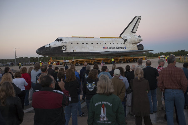 The Space Shuttle Orbiter Atlantis termporarily on display for NASA's employees (Photo NASA)