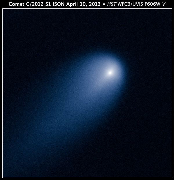 Photo of Comet ISON taken by the Hubble Space Telescope (Photo NASA, ESA, J.-Y. Li (Planetary Science Institute), and the Hubble Comet ISON Imaging Science Team)