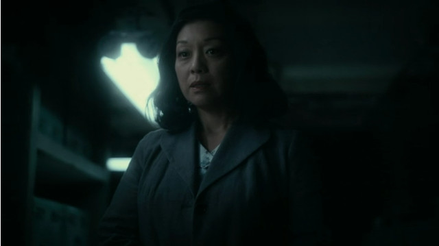 Asako Nakayama (Naoko Mori) in Come and Get Me (Image courtesy AMC Studios / Amazon. All rights reserved)