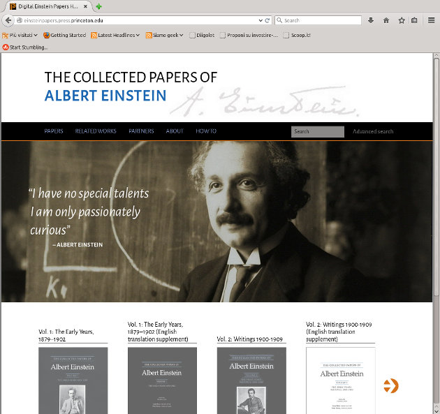 The Digital Einstein Papers home page