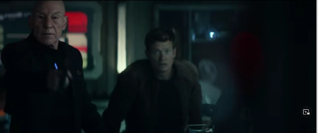 Jean-Luc Picard (Patrick Stewart) and Jack Crusher (Ed Speelers) in Disengage (Image courtesy Paramount+ / Amazon Prime Video)