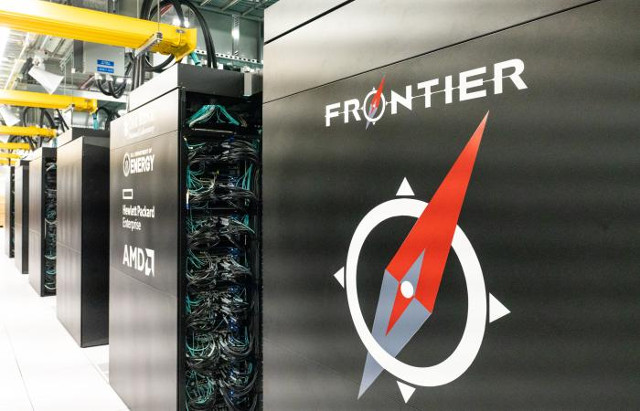 Some cabinets of the Frontier supercomputer (Photo courtesy Carlos Jones/ORNL, U.S. Dept. of Energy)