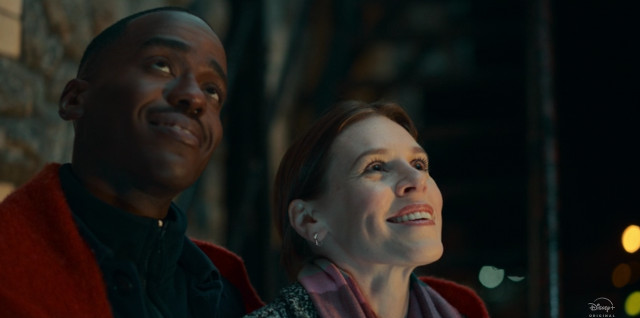 the Fifteenth Doctor (Ncuti Gatwa) and Anita (Stephanie de Whalley) in Joy to the World (Image courtesy BBC / Disney+)