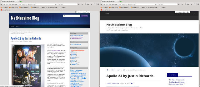 The old and the new face of NetMassimo Blog side by side
