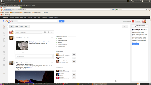 Screenshot of the new Google Plus look at 1920x1080 resolution