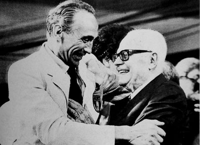 Enzo Bearzot with the President of Italy Sandro Pertini after the 1982 World Cup Final