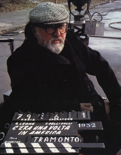 Sergio Leone on the set of Once Upon a Time in America