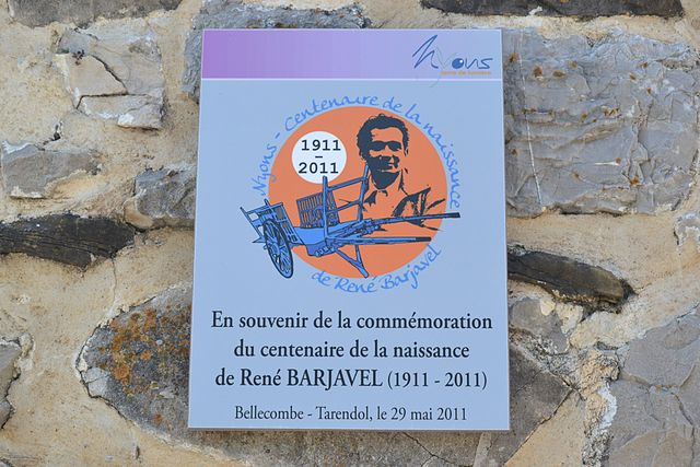 Plaque in homage to René Barjavel (Photo courtesy Marianne Casamance)