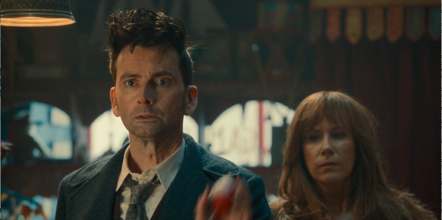 The Fourteenth Doctor (David Tennant) and Donna Noble (Catherine Tate) in The Giggle (Image courtesy BBC / Disney+)