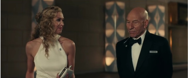 Renée Picard (Penelope Mitchell) and Jean-Luc Picard (Patrick Stewart) in Two of One (Image courtesy Paramount+ / Amazon Prime Video)