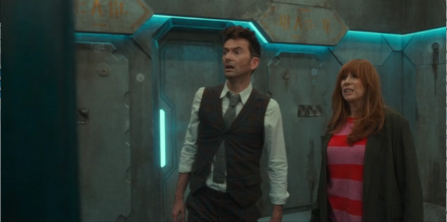 The Fourteenth Doctor (David Tennant) and Donna Noble (Catherine Tate) in Wild Blue Yonder (Image courtesy BBC / Disney+)