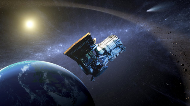 Artistic concept of the WISE space telescope orbiting the Earth (Image NASA/JPL-Caltech)