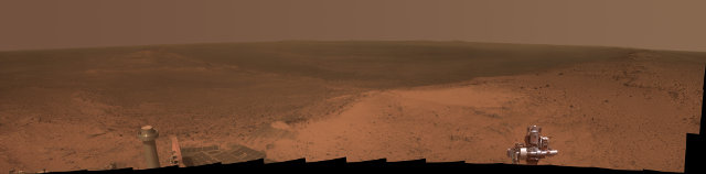 The panorama seen by the Mars Rover Opportunity on the top of Cape Tribulation (Image NASA/JPL-Caltech/Cornell Univ./Arizona State Univ.)
