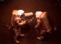 Alexandr Smoleevskiy and Diego Urbina with a simulated Mars soil sample (photo ESA)