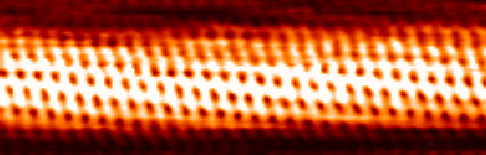 Carbon nanotube seen with a scanning tunneling microscope (Photo by Taner Yildirim at the National Institute of Standards and Technology - NIST)
