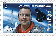 The stamp that celebrates Alan Shepard's flight