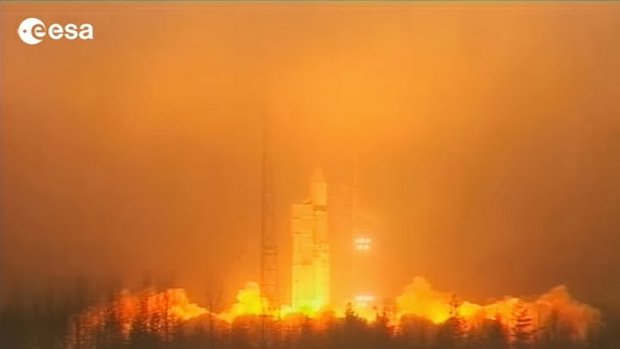 The launch of the Swarm satellites (Image ESA)