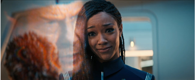 Spock (Leonard Nimoy) and Michael Burnham (Sonequa Martin-Green) in Unification III (Image courtesy CBS / Netflix. All rights reserved)